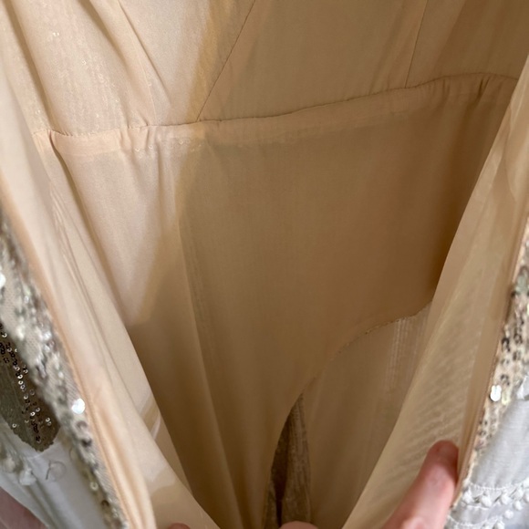 IEENA Mac Duggal $395 Dress Womens Size 14 Sleeve Sequin Wrap V Neck Gown 26395 - Picture 12 of 13